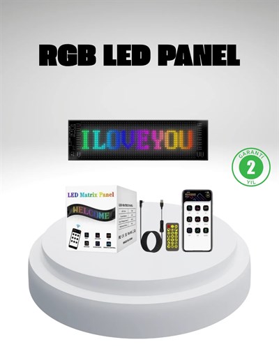 RGB LED Panel – Mobil Uyumlu, Yazı ve GIF Destekli, USB Bağlantılı Dekoratif Ekran
