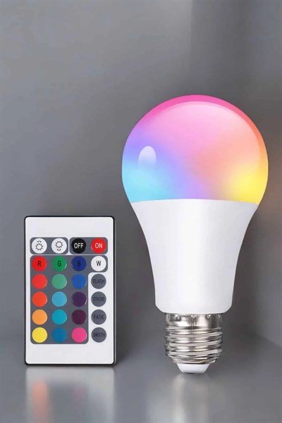 RGB Led Lamba Led Işık Ampul Renk Değiştirebilen 100 Watt