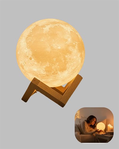 RGB Modlu 16 Renkli Ay Gece Lambası 3D Baskı