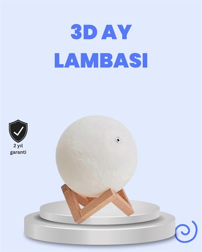 RGB Modlu 16 Renkli Ay Gece Lambası 3D Baskı