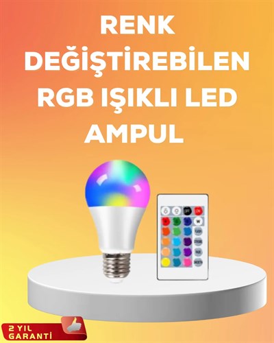 RGB Uzaktan Kumandalı LED Ampul 16 Renk A Kalite 2025 Model Orijinal