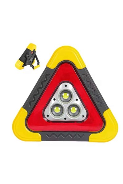Reflektör Güneş Panelli Solarlı Şarjlı Üçgen Işıklı Trafik Reflektör Fener