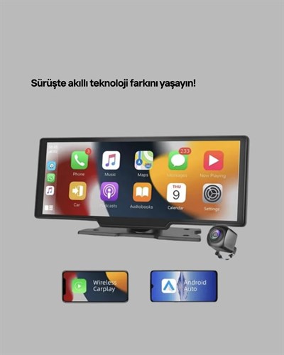 Renault Megane, Clio, Symbol, Captur, Toyota Corolla, Yaris, C-HR, Ford Focus, Fiesta Uyumlu Kablosuz CarPlay Multimedya 10.26” Dokunmatik Ekran