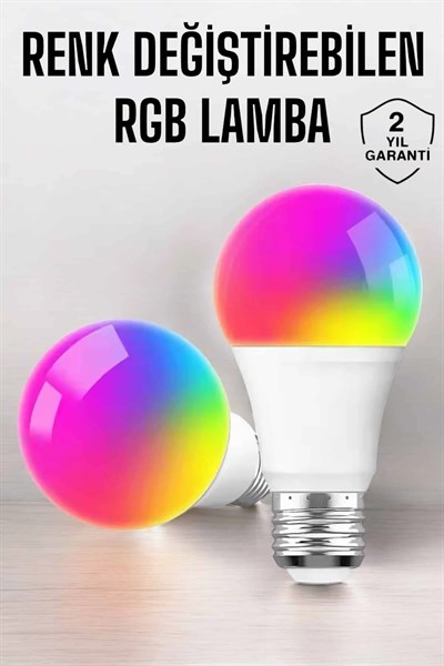 Renk Değiştirebilen RGB Işıklı Led Ampul A+Enerji 15 Watt Led Işık