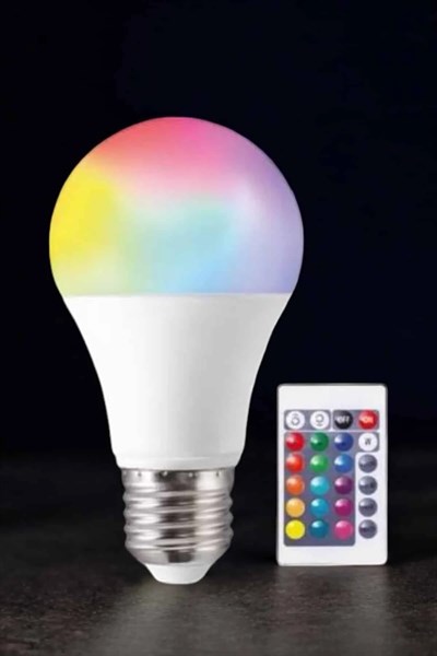 Renk Değiştirebilen RGB Işıklı Led Ampul A+Enerji 15 Watt Led Işık