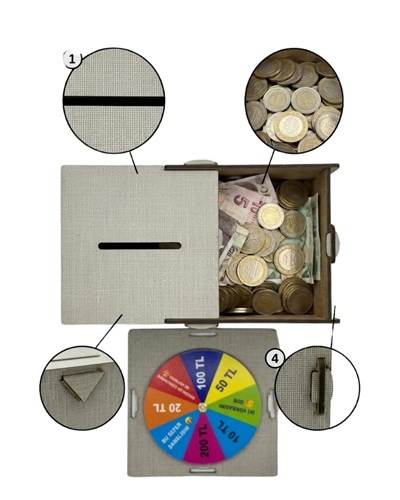 Şans Çarklı Tasarruf Kumbarası Para Biriktirme Oyunu Motivasyonlu