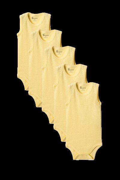 Sarı Askılı Body Zıbın 2-7 YAŞ Çocuklar İçin (5 ADET) Alttan Çıtçıtlı Özel Gereksinimli-D