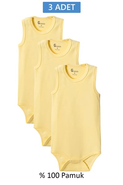 Sarı Askılı Body Zıbın 2-7 YAŞ Çocuklar İçin (3 ADET) Alttan Çıtçıtlı Özel Gereksinimli