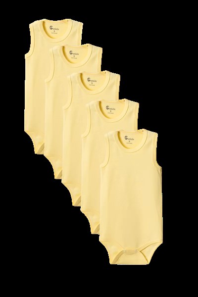 Sarı Askılı Body Zıbın 2-7 YAŞ Çocuklar İçin (5 ADET) Alttan Çıtçıtlı Özel Gereksinimli