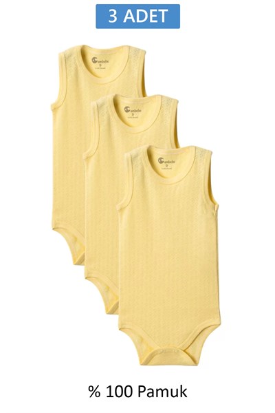 Sarı Askılı Body Zıbın 7-12 YAŞ Çocuklar İçin (3 ADET) Alttan Çıtçıtlı Özel Gereksinimli-D