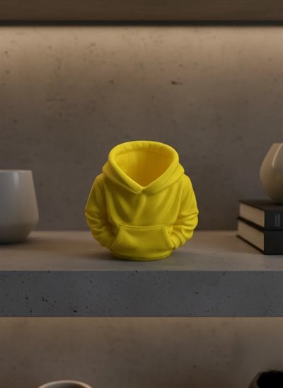 Sarı Hoodie Kalemlik 10x10 cm Masa Üstü Düzenleyici