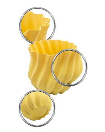 Sarı Kıvrımlı 3D Vazo Estetik Modern Ev ve Ofis Dekoru