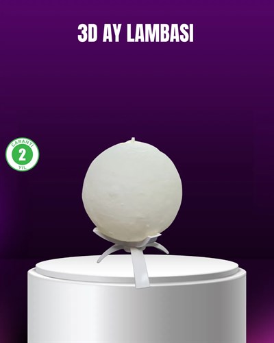 Şarjlı 3D Baskılı 16 Renk Ay Lambası Stand