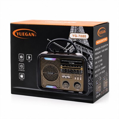 Şarjlı Bluetooth FM Radyo Hoparlör (USB/TF MP3, Nostaljik İbreli)