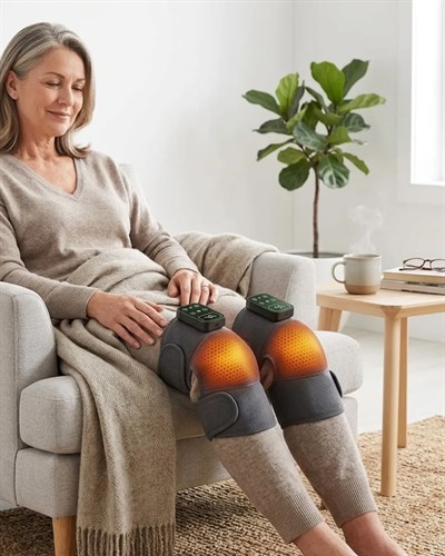 Şarjlı Isıtmalı Diz Omuz Masaj Bandı Titreşimli Eklem Masaj Cihazı 2li Paket