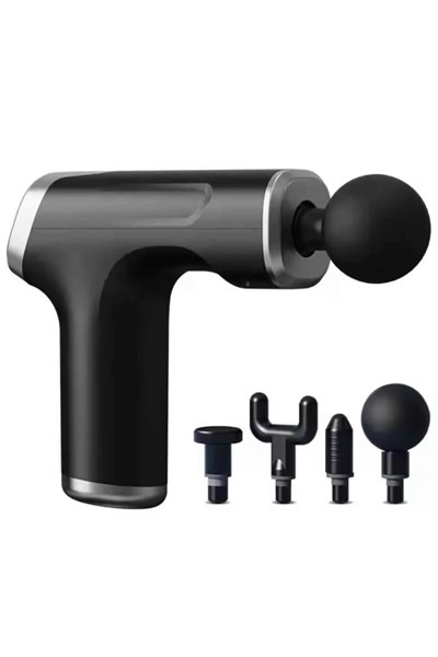 Şarjlı Masaj Tabancası 4 Başlıklı Mini Masaj Tabancası ve Masaj Aleti