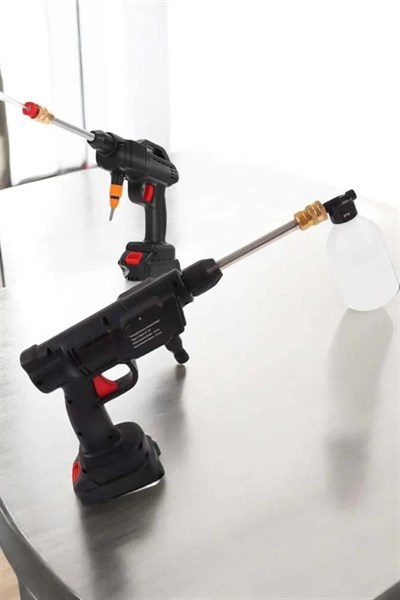 Şarjlı Oto Yıkama Tabancası Su Basınçlı Hazneli Bataryalı