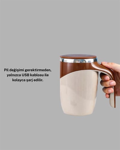 Şarjlı Otomatik Karıştırıcı Kupa Manyetik Mix Kupa Paslanmaz Çelik İç Astar