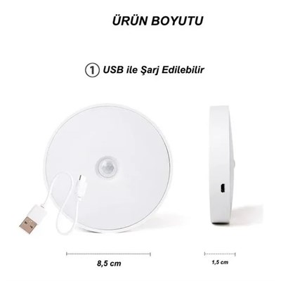 Şarjlı Sensörlü Gece Led Lambası Egonex