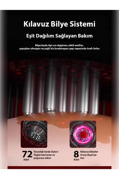 Şarjlı Ve Titreşimli Saç Masaj Tarağı Bakım Yağı Hazneli Fırça