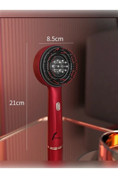 Şarjlı Ve Titreşimli Saç Masaj Tarağı Bakım Yağı Hazneli Fırça