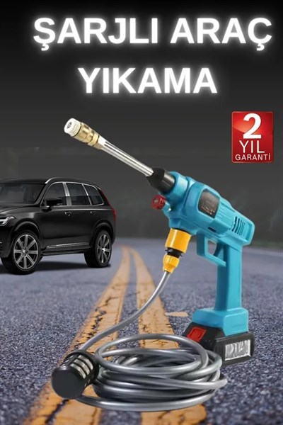 Şarjlı Ve Yüksek Basınçlı Oto Yıkama Makinesi Ve Sulama Tabancası Bahçe Yıkama Makinesi