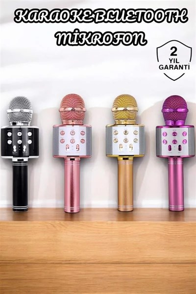 Şarjlı ve Uzun Pil Ömürlü Karaoke Mikrofon USB Bellek Destekli, Profesyonel Ses
