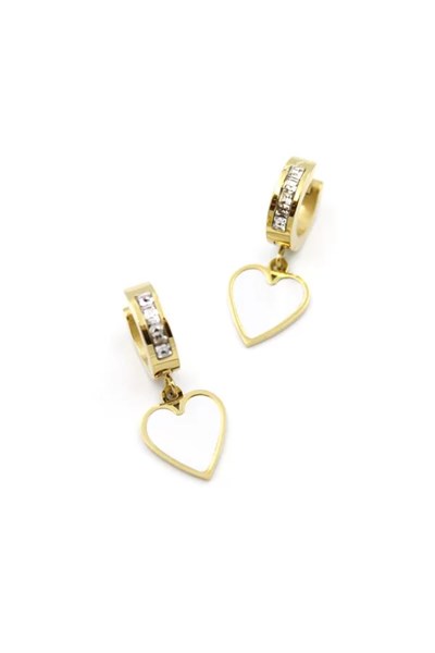 Sedef Kalp Küpe - Altın