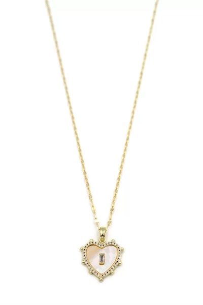 Sedefli Kalp Kolye - Altın