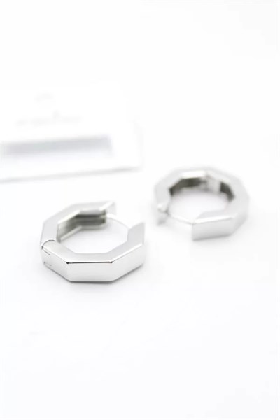 Sekizgen  Küpe - Gümüş