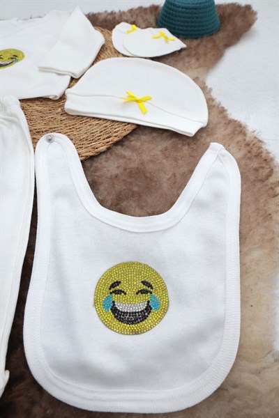 Sema Baby 5 Parça Gülen Surat Hastane Çıkışı Zıbın Seti 0-3 Ay