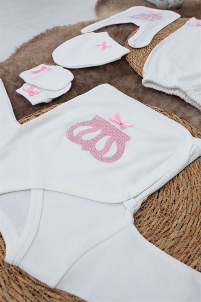 Sema Baby 5 Parça Hastane Çıkışı Zıbın Seti 0-3 Ay - Princess