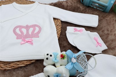 Sema Baby 5 Parça Hastane Çıkışı Zıbın Seti 0-3 Ay - Princess