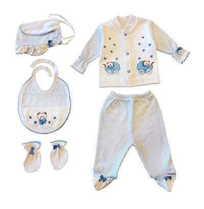 Sema Baby 5li Premature Puanlı Set - Açık Mavi 8682476853155
