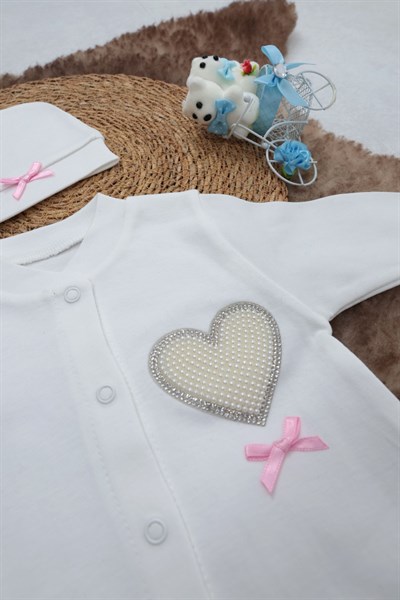 Sema Baby Pamuklu Bebek Tulum Seti 3-6 Ay - Love