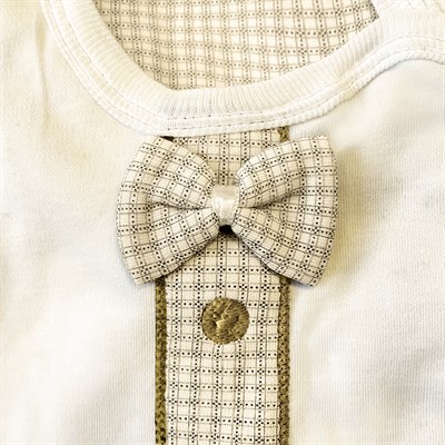 Sema Baby Papyonlu Lüks 5 Parça Hastane Çıkışı Zıbın Seti – Ekru