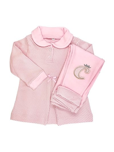 Sema Baby Puantiyeli Elbise 2li Takım 12 Ay  - Pembe