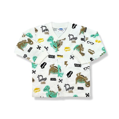 Sema Baby Sevimli Dino Bebek Pijama Takımı 0-3 Ay ( Yeşil - Kahve )