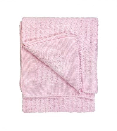 Sema Baby Saç Örgü Triko Bebek Battaniye - Pembe