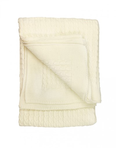 Sema Baby Saç Örgü Triko Bebek Battaniye - Krem