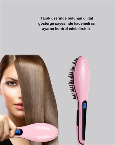 Seramik Plakalı Elektrikli Saç Düzleştirici – Hızlı Isınma, Uzun Kablo, 25W–39W Güç