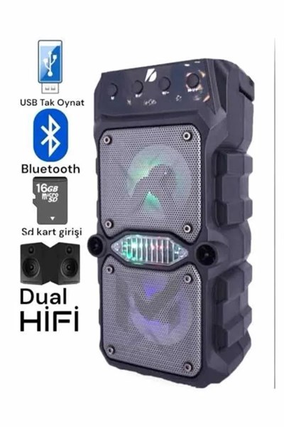 Ses Bombası Kablosuz Bluetooth Hoparlör Çift Çıkışlı Yüksek Ses Kaliteli Hoparlör