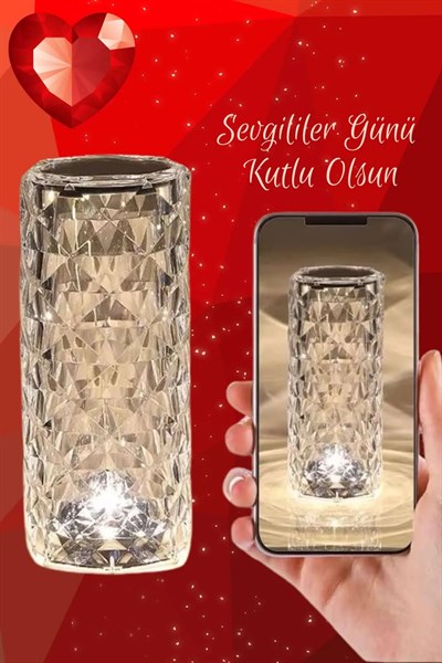 Sevgililer Gününe Özel Romantik Kristal Gece Lambası Sevgiliye Hediye