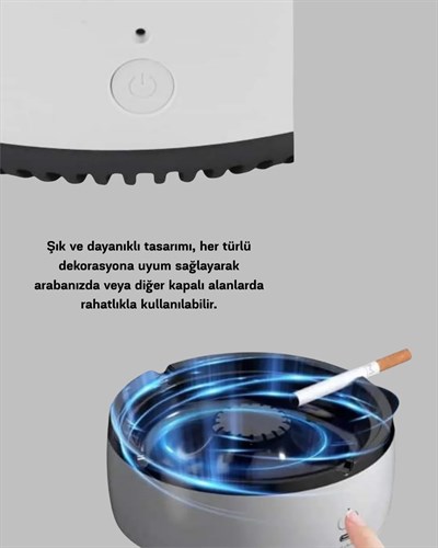 Sigara Dumanı ve Koku Giderici Hava Temizleyici Küllük – 2 Katmanlı Filtreli