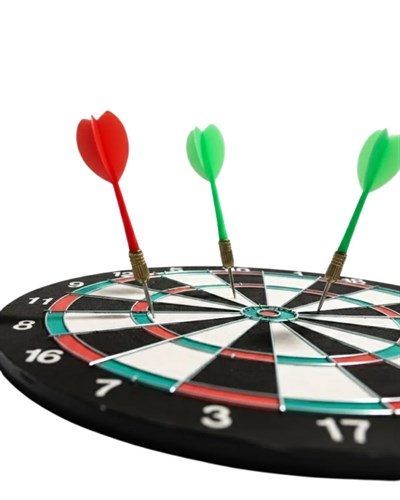 Şık Tasarımlı 15 İnç Dart Tahtası Metal Uçlu 4 Ok Seti