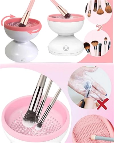 Silikon Yüzeyli Elektrikli Makyaj Fırçası Temizleme Kabı