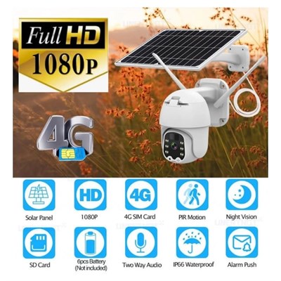 Sim Kartlı 4g Ptz 360 Hareketli Solar Güneş Enerjili 1080p Kamera Türkçe Program Son Sürüm