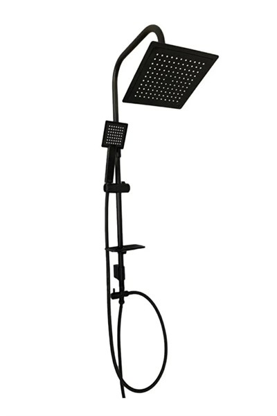 Siyah Kare Duş Seti, Tepe Yağmurlama Duş Başlığı, Ekstra Büyük Robot Duş Sistemi