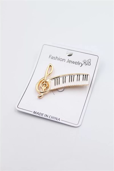 Sol Anahtarı Broş - Altın