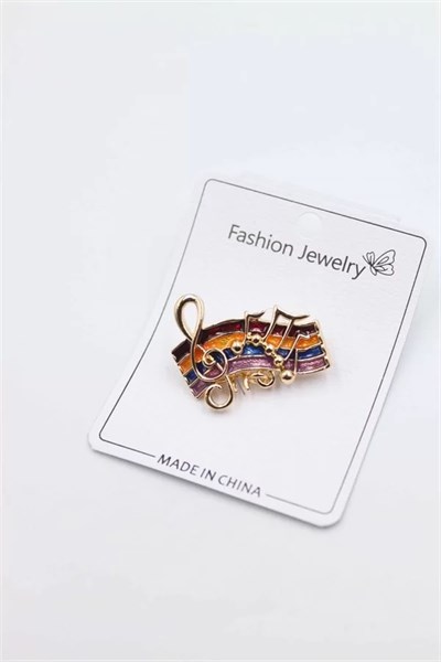 Sol Anahtarı Broş - Altın